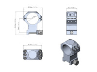 Vector Optics krúžky 30mm X-Accu 1,4" vysoké