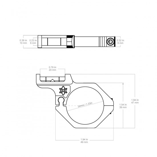 Vector Optics vodováha 30mm offset GenII