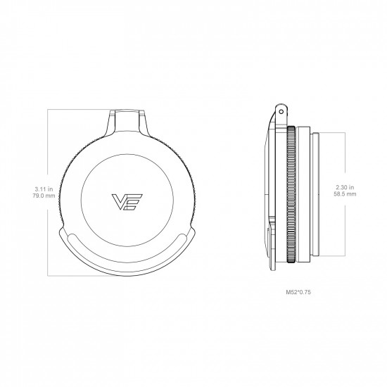 Vector Optics výklopná krytka 50mm kovová